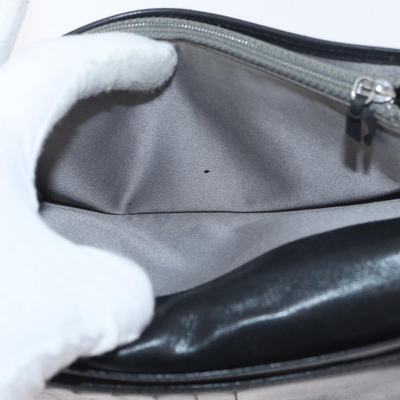 CHANEL Long Wallet Leather Black CC Auth 176410