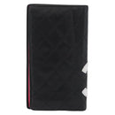 CHANEL Cambon Line Long Wallet Lamb Skin Black White CC Auth 176413A-2