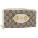 GUCCI Horsebit Long Wallet PVC Beige Gold 621889 Auth 176415A-1