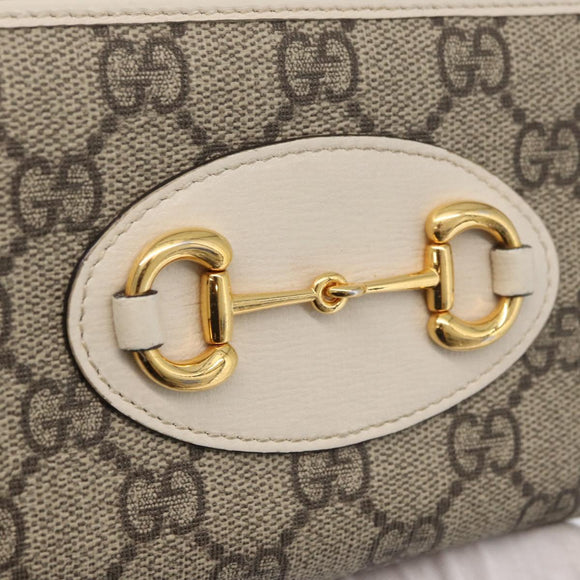 GUCCI Horsebit Long Wallet PVC Beige Gold 621889 Auth 176415A