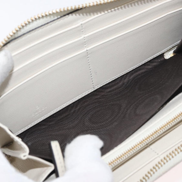 GUCCI Horsebit Long Wallet PVC Beige Gold 621889 Auth 176415A