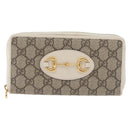GUCCI Horsebit Long Wallet PVC Beige Gold 621889 Auth 176415A-13