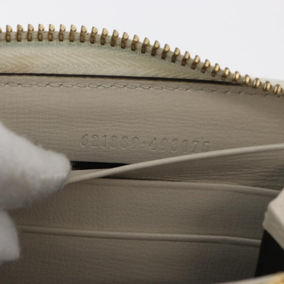 GUCCI Horsebit Long Wallet PVC Beige Gold 621889 Auth 176415A