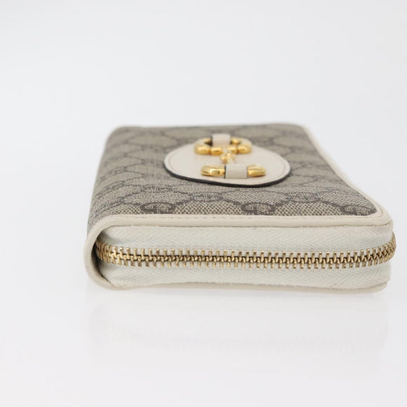 GUCCI Horsebit Long Wallet PVC Beige Gold 621889 Auth 176415A