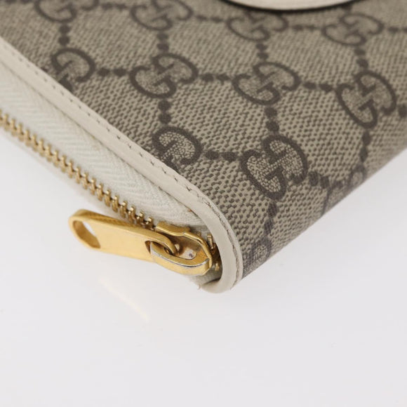 GUCCI Horsebit Long Wallet PVC Beige Gold 621889 Auth 176415A