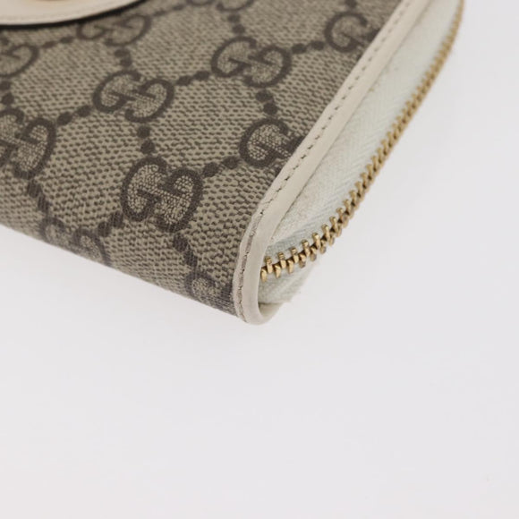 GUCCI Horsebit Long Wallet PVC Beige Gold 621889 Auth 176415A