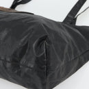 CHANEL Tote Bag Coated Canvas Black CC Auth 176418-9