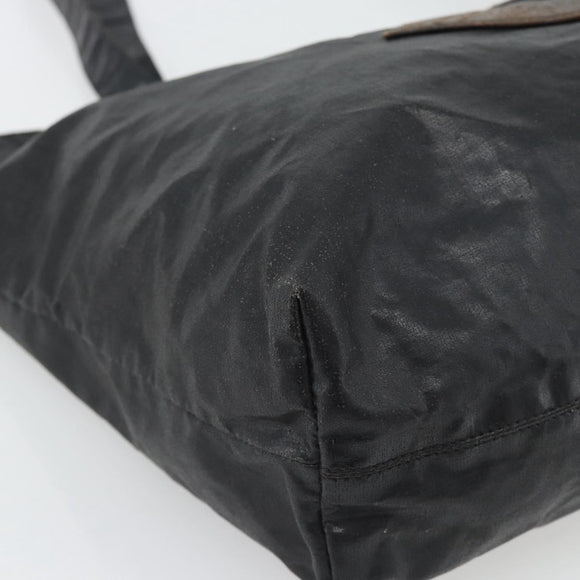 CHANEL Tote Bag Coated Canvas Black CC Auth 176418