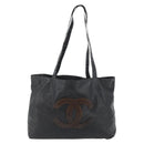 CHANEL Tote Bag Coated Canvas Black CC Auth 176418-13
