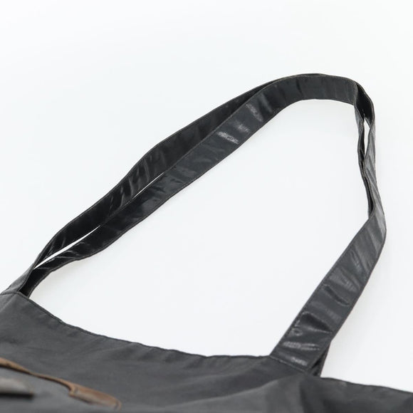 CHANEL Tote Bag Coated Canvas Black CC Auth 176418