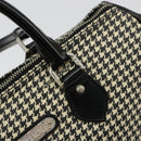 Polo Ralph Lauren Hand Bag Leather PVC Black Silver Auth 176420A-17