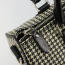 Polo Ralph Lauren Hand Bag Leather PVC Black Silver Auth 176420A-10