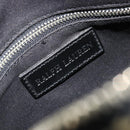 Polo Ralph Lauren Hand Bag Leather PVC Black Silver Auth 176420A-11