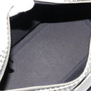 Polo Ralph Lauren Hand Bag Leather PVC Black Silver Auth 176420A-12