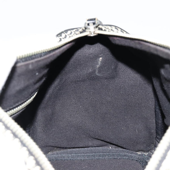 Polo Ralph Lauren Hand Bag Leather PVC Black Silver Auth 176420A