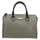 Polo Ralph Lauren Hand Bag Leather PVC Black Silver Auth 176420A-13