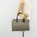 Polo Ralph Lauren Hand Bag Leather PVC Black Silver Auth 176420A-23