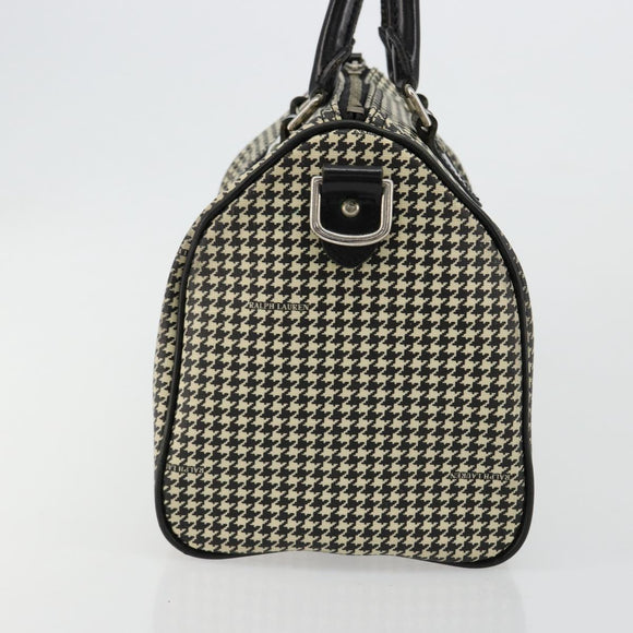 Polo Ralph Lauren Hand Bag Leather PVC Black Silver Auth 176420A