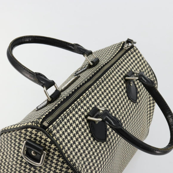 Polo Ralph Lauren Hand Bag Leather PVC Black Silver Auth 176420A