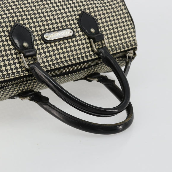 Polo Ralph Lauren Hand Bag Leather PVC Black Silver Auth 176420A