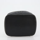 CHANEL Vanity Hand Bag Caviar Skin Black Gold CC Auth 176421-10