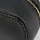 CHANEL Vanity Hand Bag Caviar Skin Black Gold CC Auth 176421-11