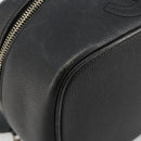 CHANEL Vanity Hand Bag Caviar Skin Black Gold CC Auth 176421-12