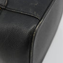 CHANEL Vanity Hand Bag Caviar Skin Black Gold CC Auth 176421-14