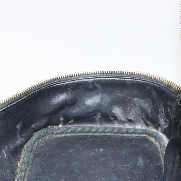 CHANEL Vanity Hand Bag Caviar Skin Black Gold CC Auth 176421
