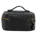CHANEL Vanity Hand Bag Caviar Skin Black Gold CC Auth 176421-3