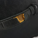 CHANEL Vanity Hand Bag Caviar Skin Black Gold CC Auth 176421-8