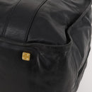 LOEWE Anagram Boston Bag Leather Black Gold Auth 176423-9