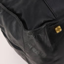 LOEWE Anagram Boston Bag Leather Black Gold Auth 176423-14