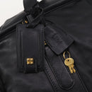 LOEWE Anagram Boston Bag Leather Black Gold Auth 176423-10