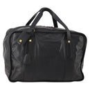 LOEWE Anagram Boston Bag Leather Black Gold Auth 176423-1