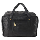 LOEWE Anagram Boston Bag Leather Black Gold Auth 176423-2