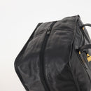 LOEWE Anagram Boston Bag Leather Black Gold Auth 176423-6