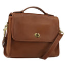 Coach Shoulder Bag Leather Brown Gold Auth 176432A-1