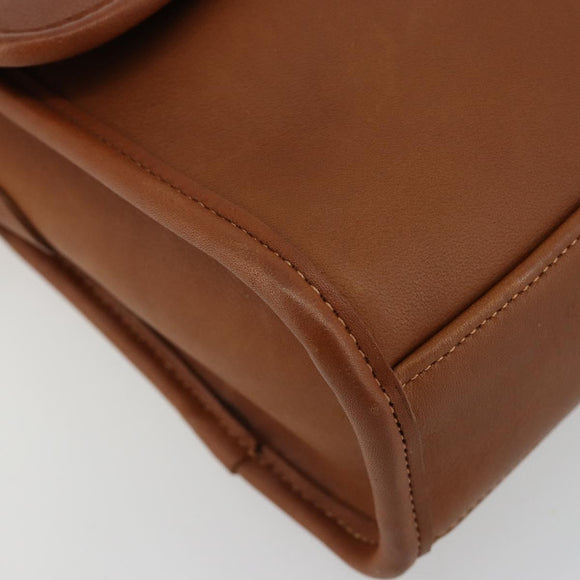 Coach Shoulder Bag Leather Brown Gold Auth 176432A