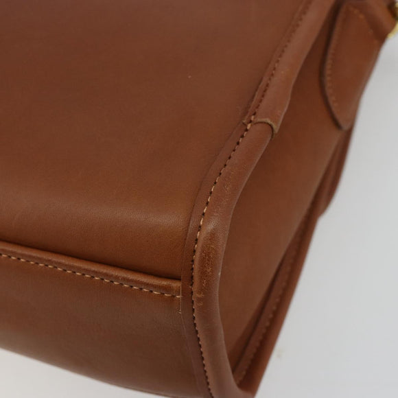 Coach Shoulder Bag Leather Brown Gold Auth 176432A