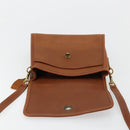 Coach Shoulder Bag Leather Brown Gold Auth 176432A-21