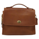 Coach Shoulder Bag Leather Brown Gold Auth 176432A-13