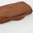 Coach Shoulder Bag Leather Brown Gold Auth 176432A-7