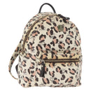 MCM Vicetos Logogram Backpack PVC Leather Ivory Gold Auth 176436-1