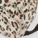 MCM Vicetos Logogram Backpack PVC Leather Ivory Gold Auth 176436-13