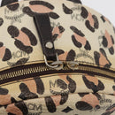 MCM Vicetos Logogram Backpack PVC Leather Ivory Gold Auth 176436-18
