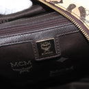 MCM Vicetos Logogram Backpack PVC Leather Ivory Gold Auth 176436-19