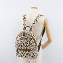 MCM Vicetos Logogram Backpack PVC Leather Ivory Gold Auth 176436-26