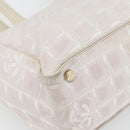 CHANEL New Travel Line Tote Bag Nylon Pink Gold CC Auth 176440-16