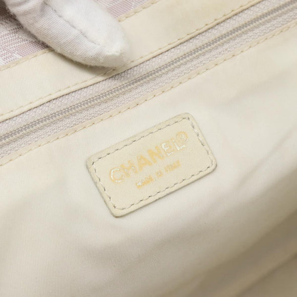 CHANEL New Travel Line Tote Bag Nylon Pink Gold CC Auth 176440